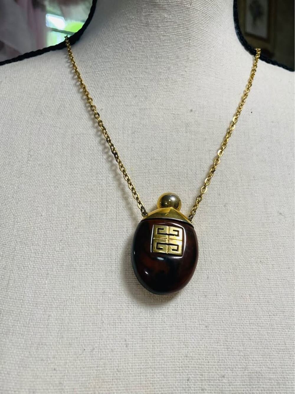 Vintage 1977 Givenchy Perfume Bottle Necklace